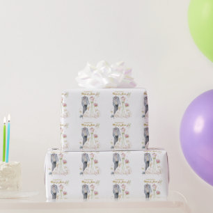 Aangepaste details Bruid & Bruidegom Gefeliciteerd Cadeaupapier