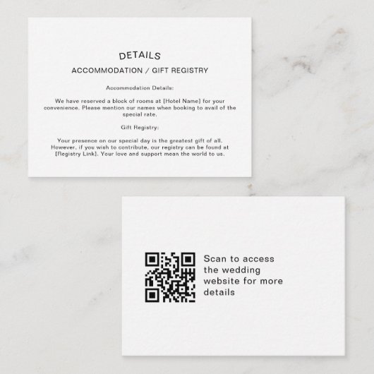 AANGEPASTE DETAILS KAART SJABLOON - KLEUR/AFBEELDI (Voorkant / Achterkant)