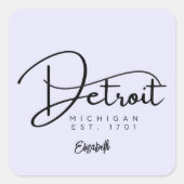 Aangepaste Detroit Lavender Sticker (Voorkant)