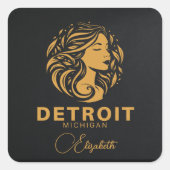 Aangepaste Detroit Michigan Golden Lady Sticker (Voorkant)