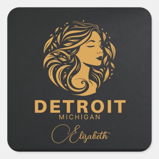 Aangepaste Detroit Michigan Golden Lady Sticker (Voorkant)