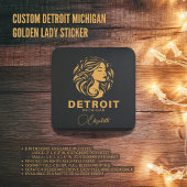 Aangepaste Detroit Michigan Golden Lady Sticker