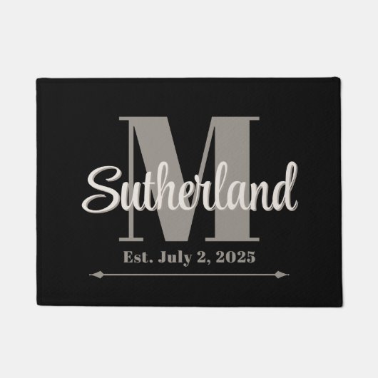 Aangepaste deurmat huwelijkscadeau idee est achter (Voorkant)