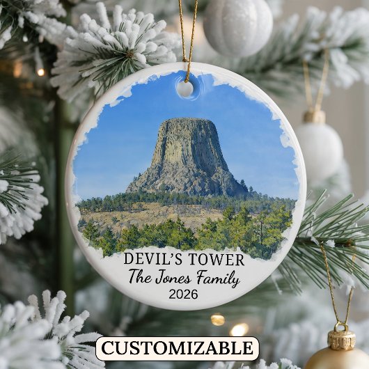 Aangepaste Devil's Tower National Monument, Wyomin Keramisch Ornament