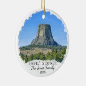 Aangepaste Devil's Tower National Monument, Wyomin Keramisch Ornament (Rechts)