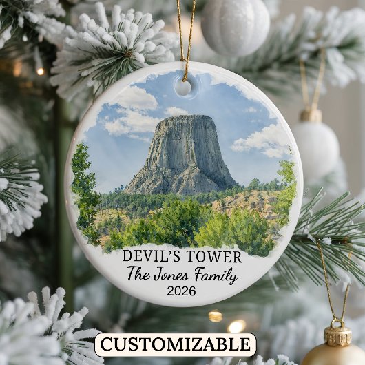 Aangepaste Devils Tower National Monument, Wyoming Keramisch Ornament