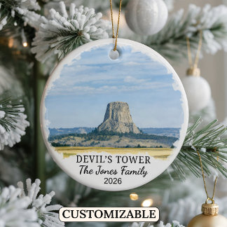 Aangepaste Devils Tower National Monument, Wyoming Keramisch Ornament