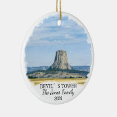 Aangepaste Devils Tower National Monument, Wyoming Keramisch Ornament (Rechts)