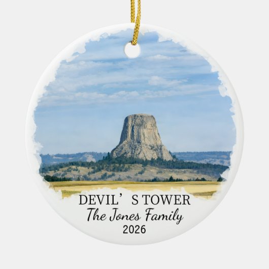 Aangepaste Devils Tower National Monument, Wyoming Keramisch Ornament (Voorkant)