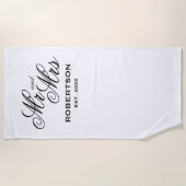 Aangepaste dhr. & Mrs. strandhanddoek voor nieuw-w Strandlaken (Voorkant)