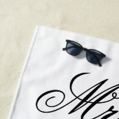 Aangepaste dhr. & Mrs. strandhanddoek voor nieuw-w Strandlaken (In situ)