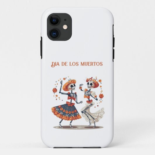 Aangepaste Día de los Muertos Dansend Skelet Koppe Case-Mate iPhone Case (Achterkant)