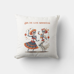 Aangepaste Día de los Muertos Dansend Skelet Koppe Kussen