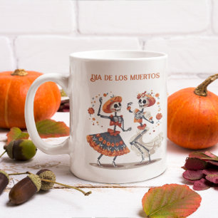 Aangepaste Día de los Muertos Dansend Skelet Koppe Magische Mok
