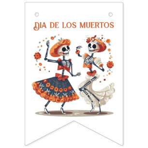 Aangepaste Día de los Muertos Dansend Skelet Koppe Vlaggetjes