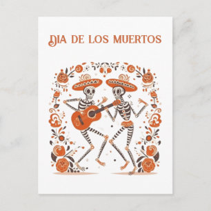 Aangepaste Día de los Muertos Mariachi Skeletten Briefkaart