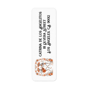 Aangepaste Día de los Muertos Mariachi Skeletten Etiket
