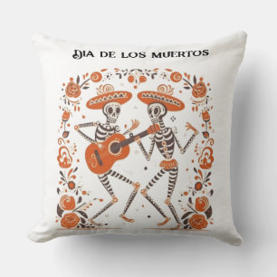Aangepaste Día de los Muertos Mariachi Skeletten Kussen