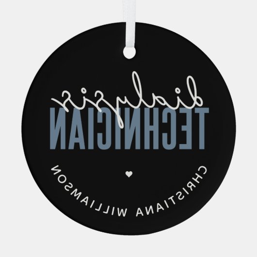 Aangepaste dialysetechnicus | Nephrology Tech Gift Glas Ornament (Achterkant)