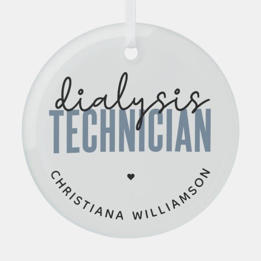 Aangepaste dialysetechnicus | Nephrology Tech Gift Glas Ornament (Voorkant)