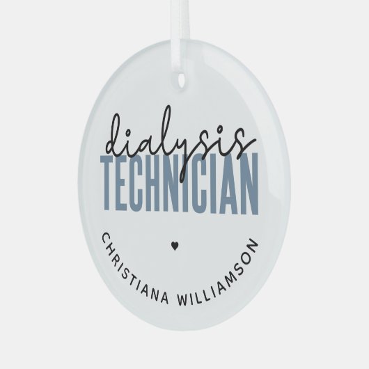 Aangepaste dialysetechnicus | Nephrology Tech Gift Glas Ornament (Voorkant links)