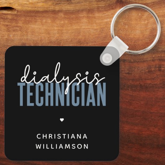 Aangepaste dialysetechnicus | Nephrology Tech Gift Sleutelhanger (Achterkant)