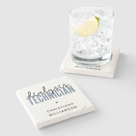 Aangepaste dialysetechnicus | Nephrology Tech Gift Stenen Onderzetter (Zijkant)