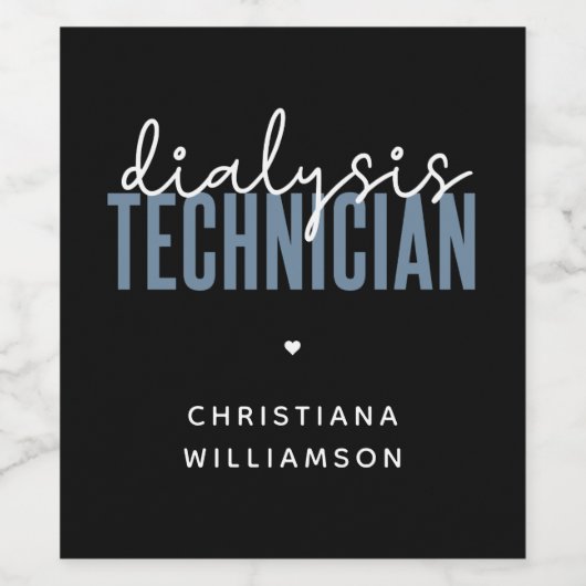 Aangepaste dialysetechnicus | Nephrology Tech Gift Wijn Etiket (Enkel label)