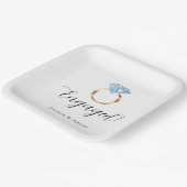 Aangepaste diamant Ring Engagement Party Papieren Bordje (Gebogen)