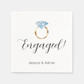 Aangepaste diamant Ring Engagement Party Servet (Voorkant)