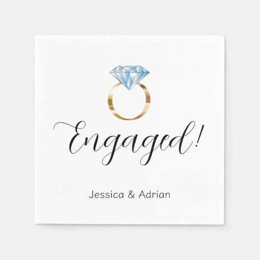 Aangepaste diamant Ring Engagement Party Servet (Voorkant)