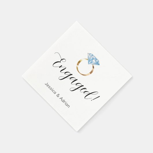 Aangepaste diamant Ring Engagement Party Servet (Hoek)