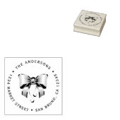 Aangepaste Diamond Bow Retouradres Rubberstempel (Gestempeld)
