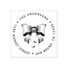 Aangepaste Diamond Bow Retouradres Rubberstempel