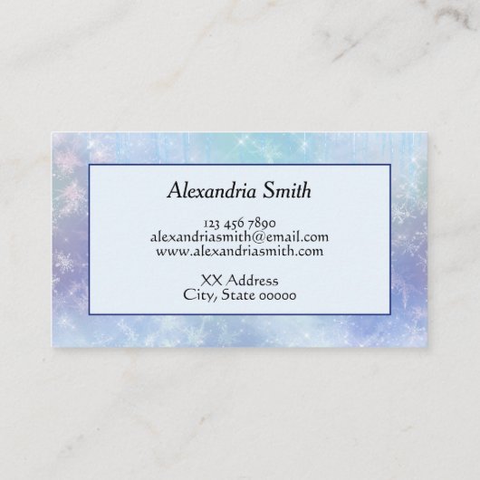 Aangepaste diepvriespictogrammen visitekaartje (Achterkant)