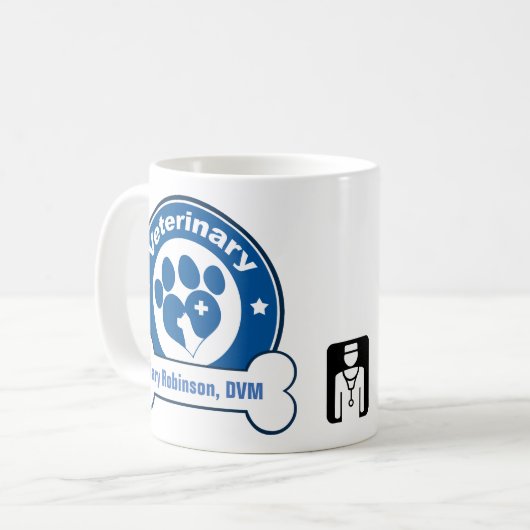 Aangepaste diergeneeskunde koffiemok (Voorkant links)