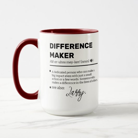 Aangepaste Difference Maker-mok, waarderingscadeau Mok (Links)