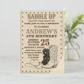 Aangepaste digitale cowboy wild west verjaardag kaart (Staand voorkant)