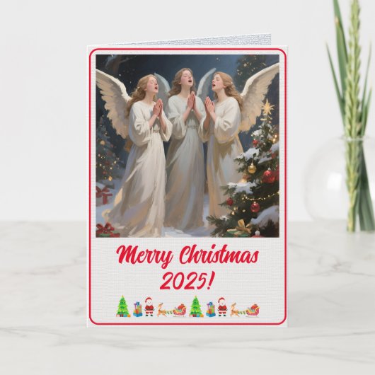Aangepaste Digitale Kerstengelen Schildering Kerst Kaart (Voorkant)