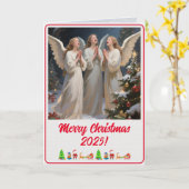 Aangepaste Digitale Kerstengelen Schildering Kerst Kaart (Gele Bloem)