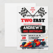 Aangepaste digitale Race Cars Verjaardagsfeest Kaart (Voorkant / Achterkant)