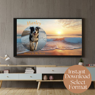 Aangepaste digitale strandhuisdierherdenkings-tv-k poster