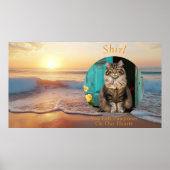 Aangepaste digitale strandkat-herdenkings-tv-kunst poster (Voorkant)