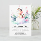 Aangepaste Digitale Tijger Verjaardag Kaart (Staand voorkant)