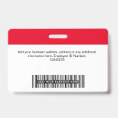 Aangepaste dikke rode personeelsfoto naam logo sle badge (Achterkant)