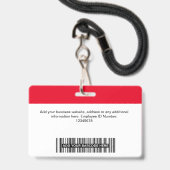 Aangepaste dikke rode personeelsfoto naam logo sle badge (Achterkant met lanyard)