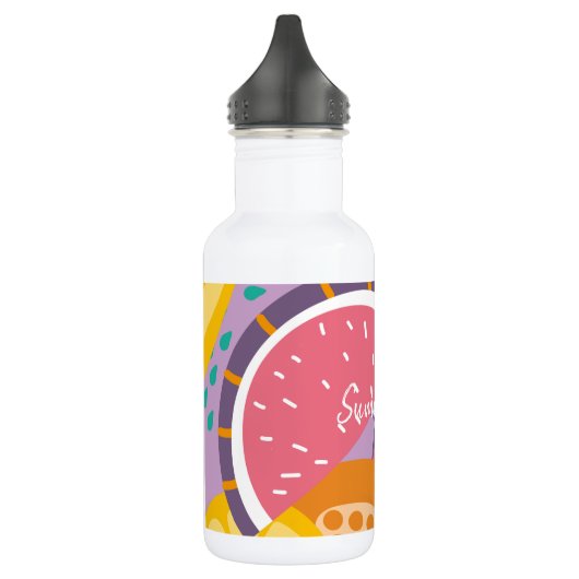 Aangepaste, dikke zomervibes vers watermeloen paar waterfles  (Links)