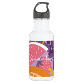 Aangepaste, dikke zomervibes vers watermeloen paar waterfles  (Voorkant)