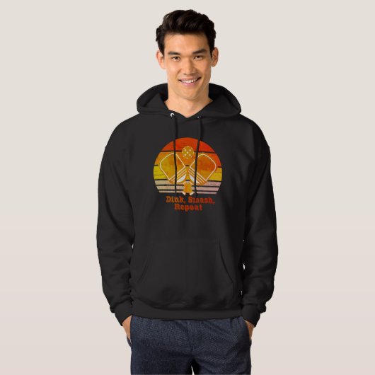 Aangepaste Dink & Smash Sunset Design Pickleball H Hoodie (Voorkant volledig)