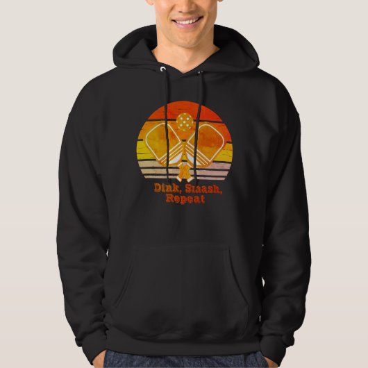 Aangepaste Dink & Smash Sunset Design Pickleball H Hoodie (Voorkant)
